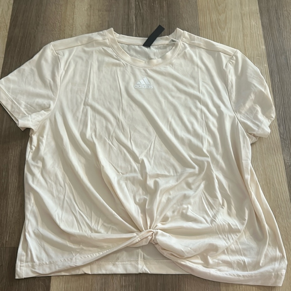Adidas workout top with front knot